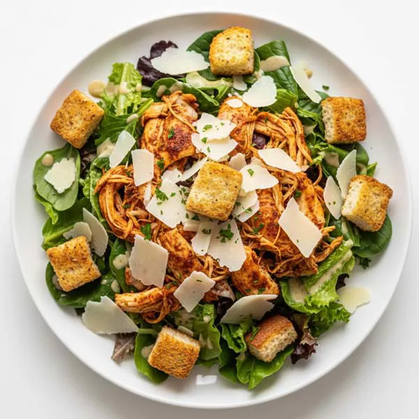Smoky Paprika Chicken Salad with Parmesan and sourdough Crouton